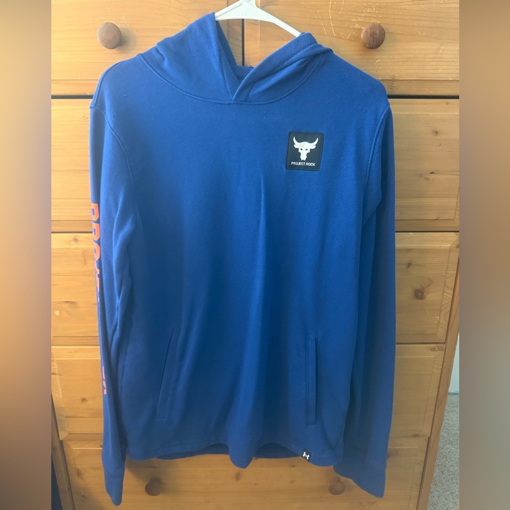 Boys Under Armor Project Rock Blue Hoodie